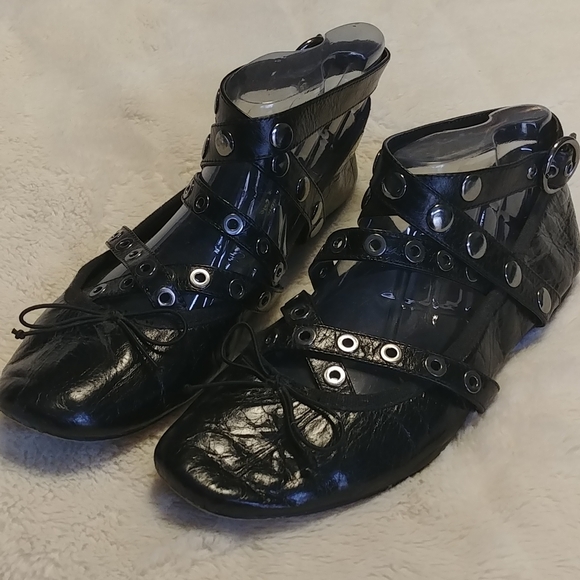 Zara Black Leather Ballet Flats - Picture 7 of 9